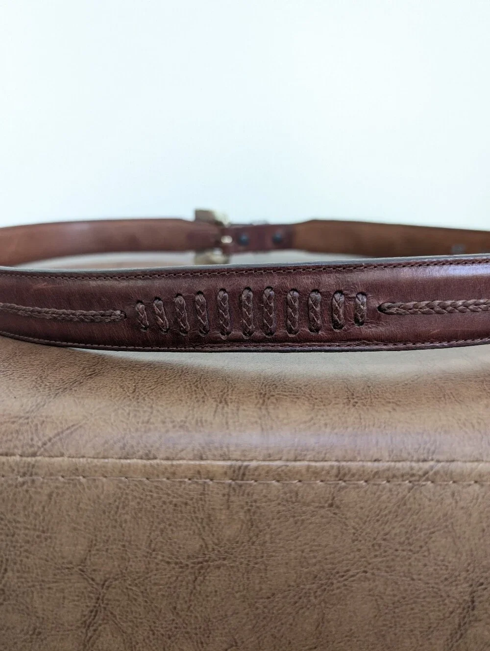 Brighton Onyx silver and brown western style belt 42